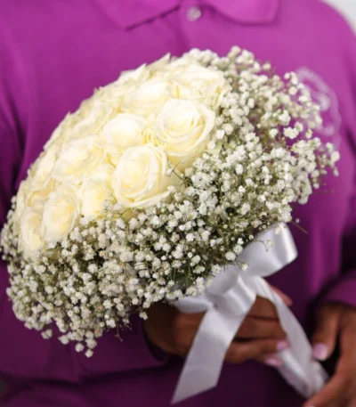 Lady in White Hand Bouquet