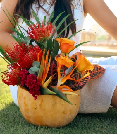 Forbidden Pumpkin Flower Arrangement